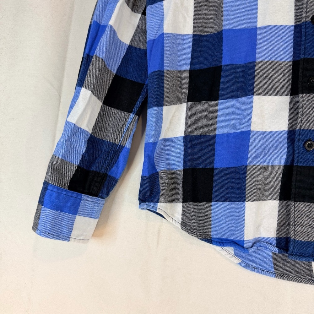 AMERICAN EAGLE Men’s Size S Shirt Button Down Blue Buffalo Plaid Flannel Classic - Picture 4 of 16